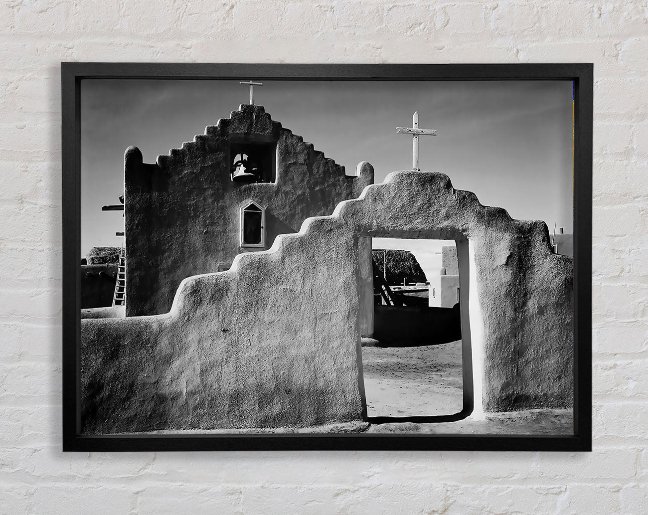 Ansel Adams Church In Taos Pueblo New Mexico 2 Framed Wall Art