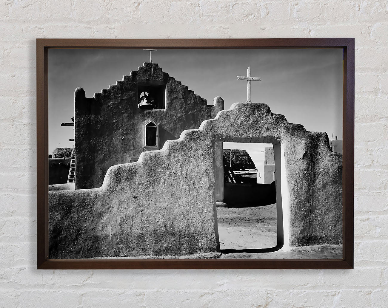 Ansel Adams Church In Taos Pueblo New Mexico 2 Framed Wall Art