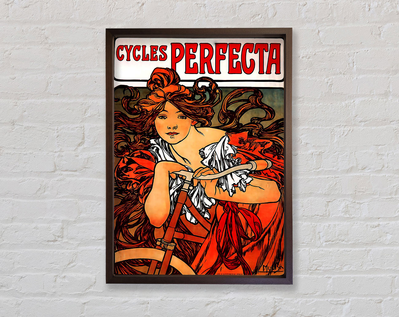 Alphonse Mucha Cycles Perfecta Framed Wall Art