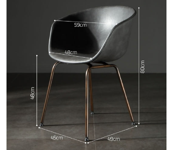 A Set of 2 Herron Dining Chairs, PU Leather