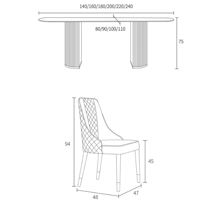 Costanza Matching Dining Chairs, Grey