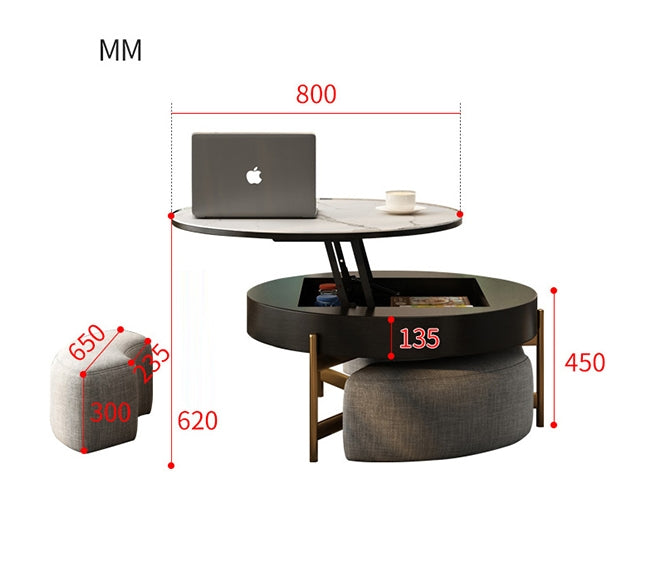 Josiah Round Lift-Top Coffee Table