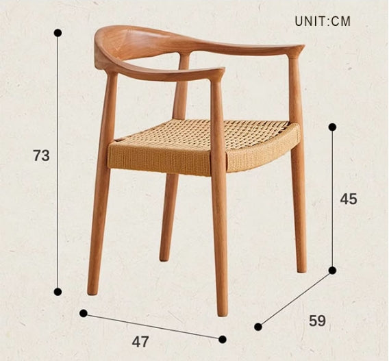 Abiram Rattan Dining Chair, Solid Wood