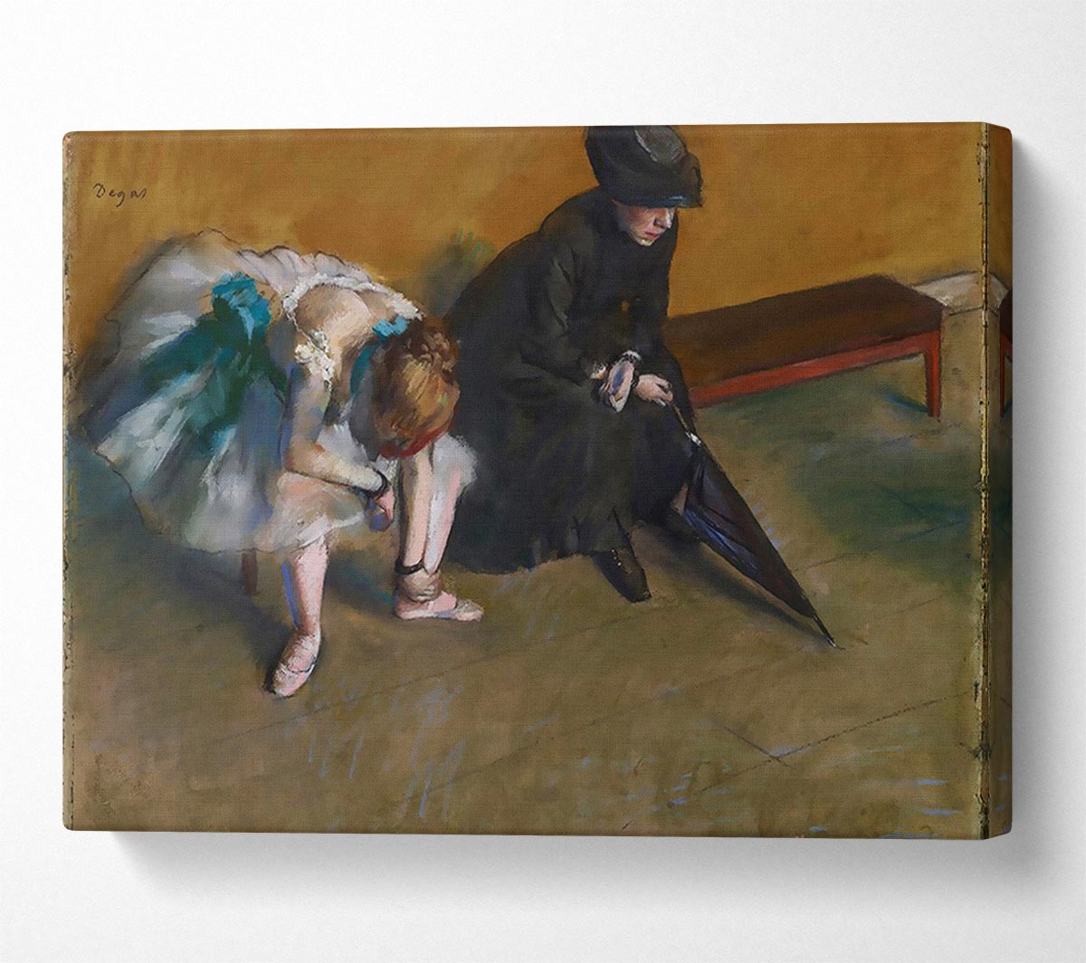 Degas Waiting Canvas Wall Art
