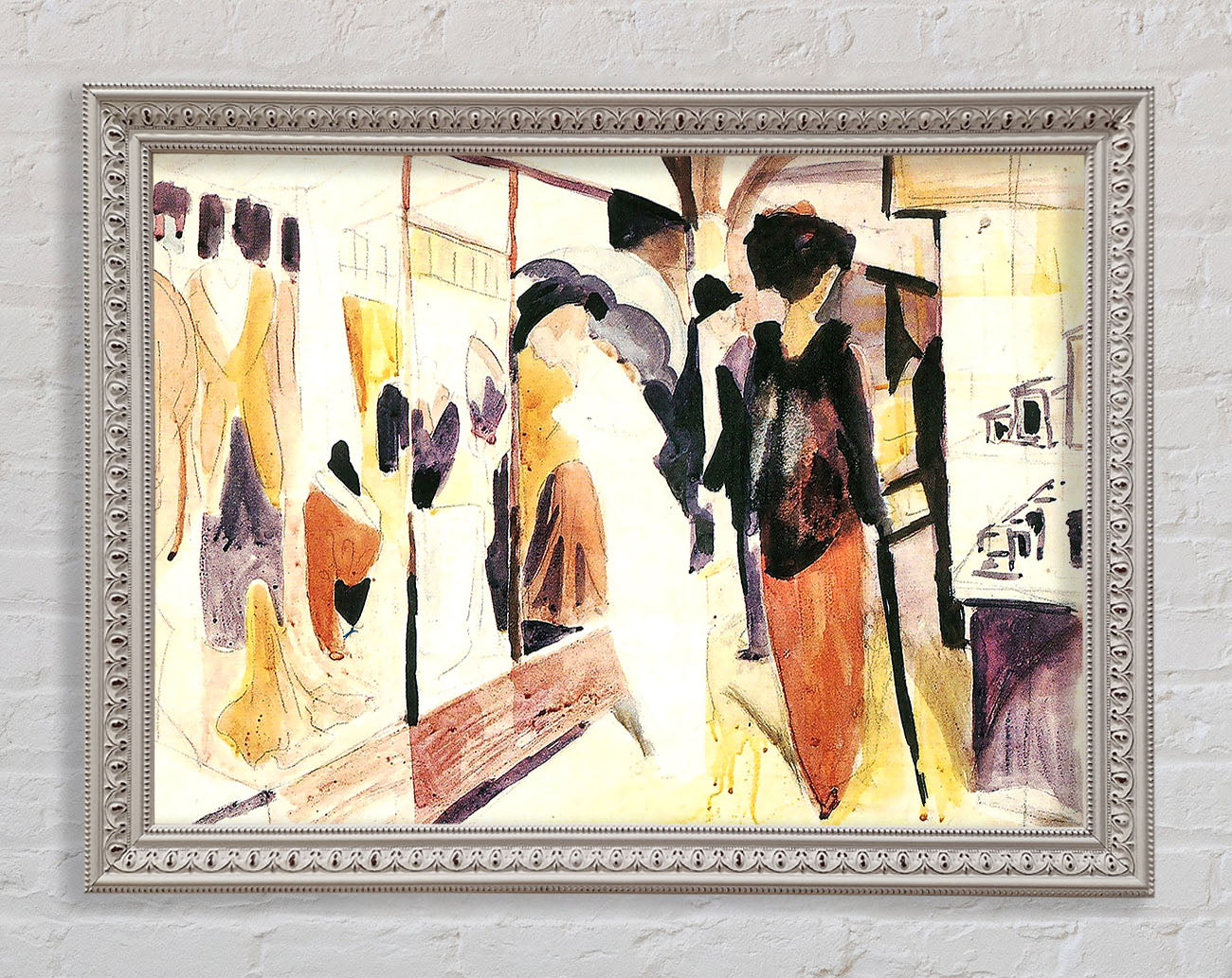 August Macke Fashion Shop Porch Framed Wall Art