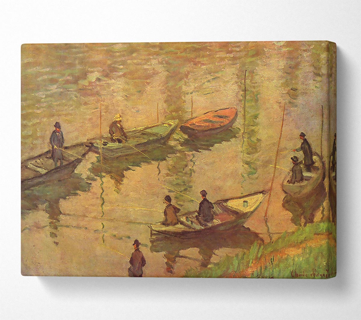 Monet Fishermen On The Seine At Poissy Canvas Wall Art