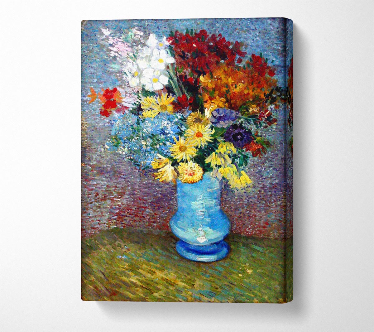 Van Gogh Flowers In A Blue Vase Canvas Wall Art
