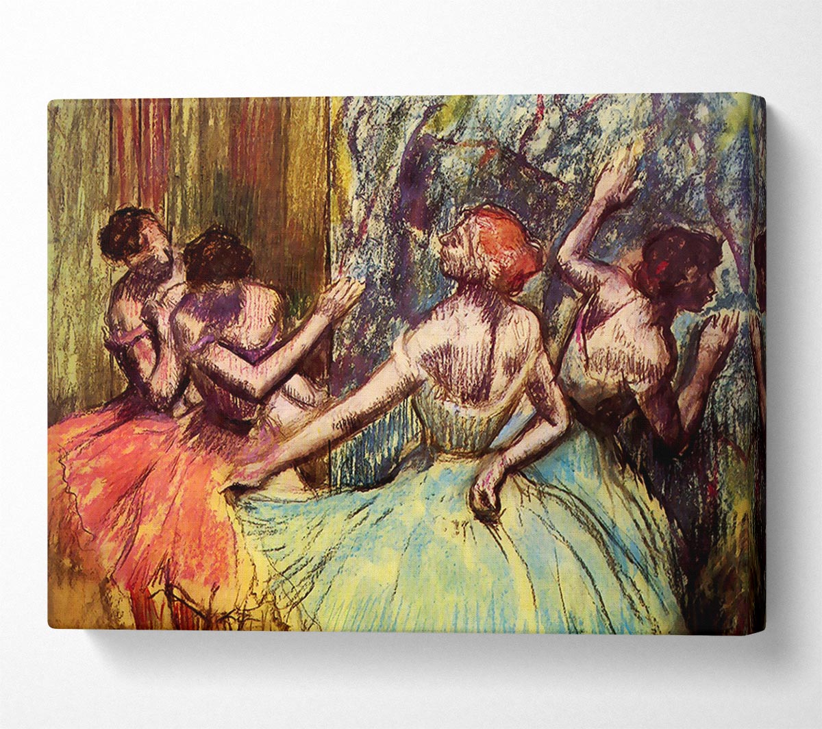 Degas Four Dancers Behind The Scenes Canvas Wall Art
