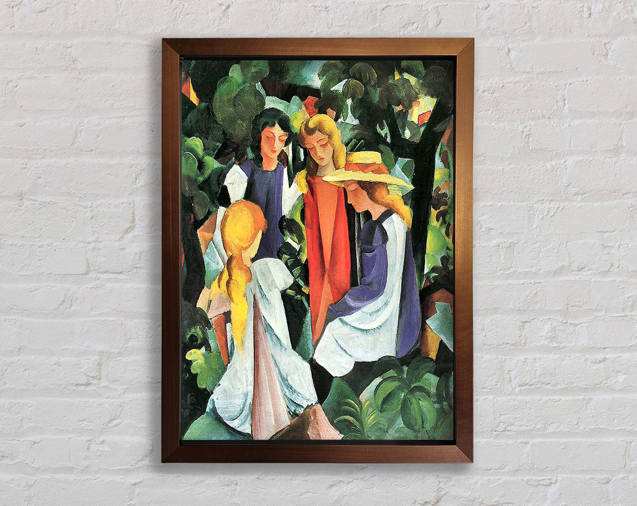 August Macke Four Girls Framed Wall Art