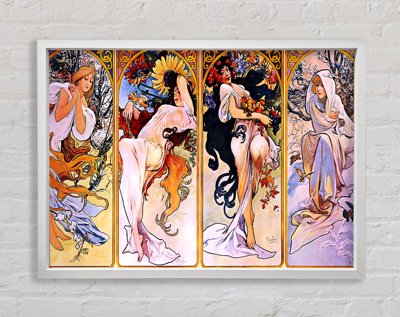 Alphonse Mucha Four Seasons Framed Wall Art