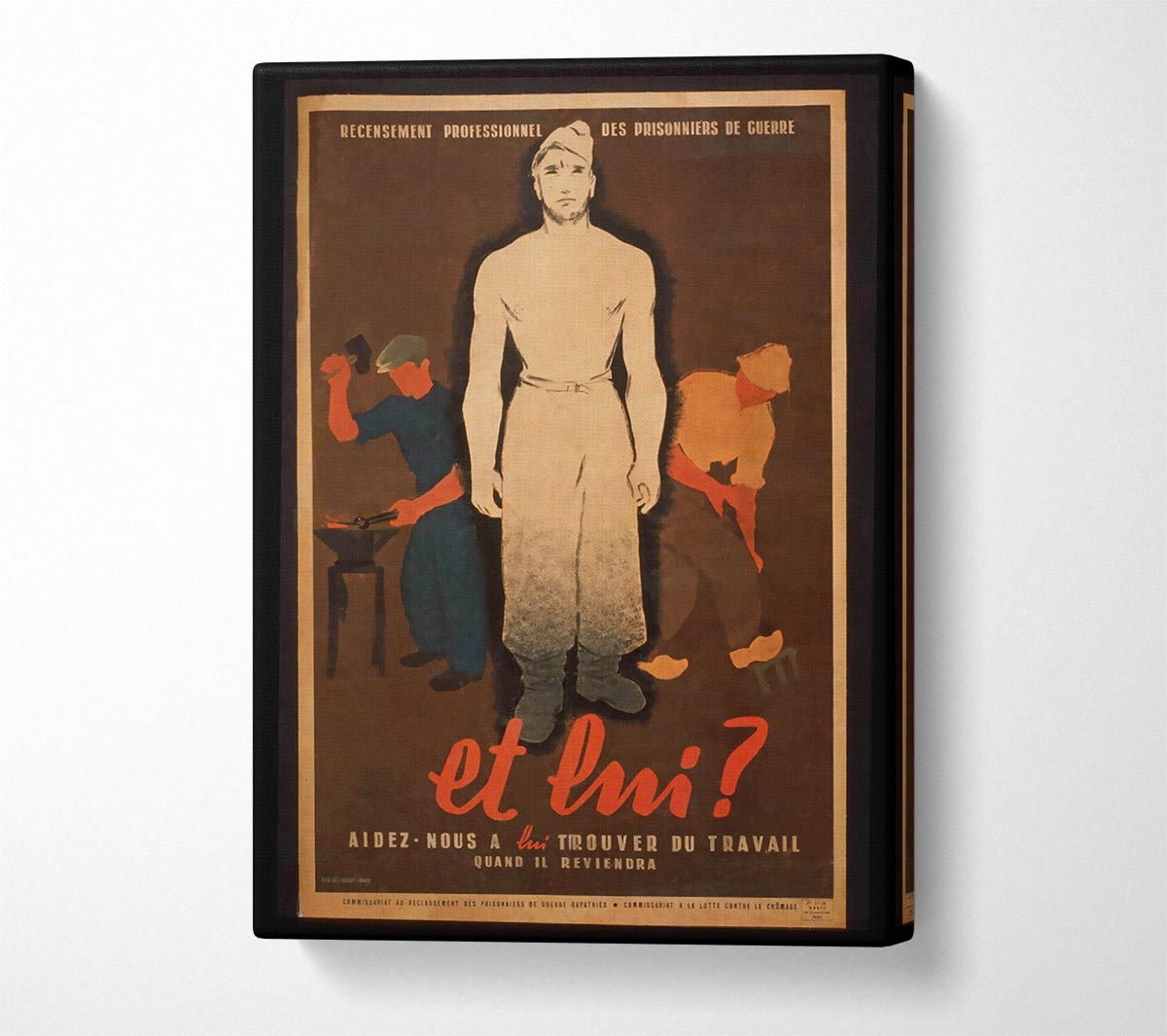 French Poster 4 Canvas Wall Art