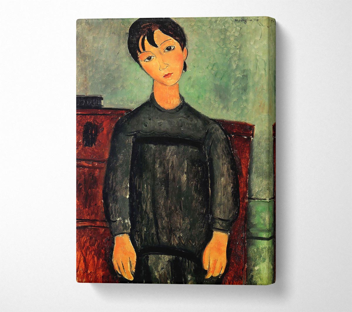 Modigliani Girl With A Black Robe Canvas Wall Art