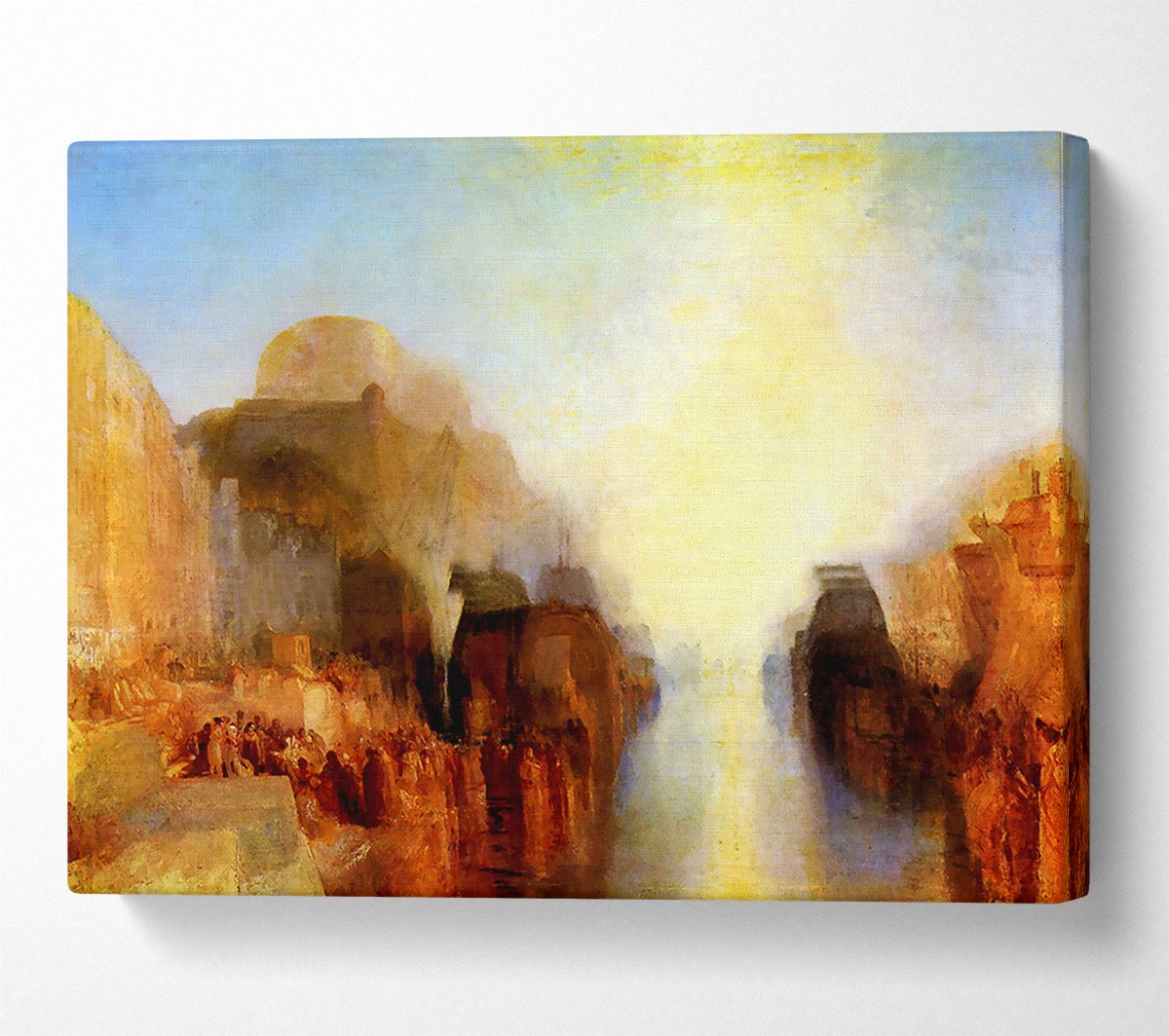 Joseph Mallord Turner Harbour With Town And Fortress Canvas Wall Art