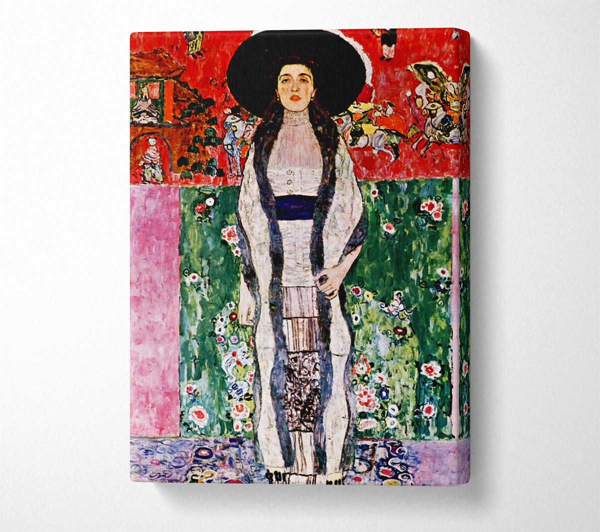 Klimt Adele Bloch-Bauer Red Canvas Wall Art