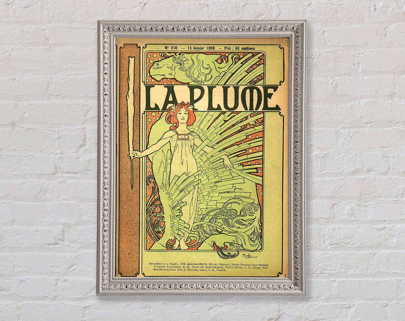 Alphonse Mucha La Plume Framed Wall Art