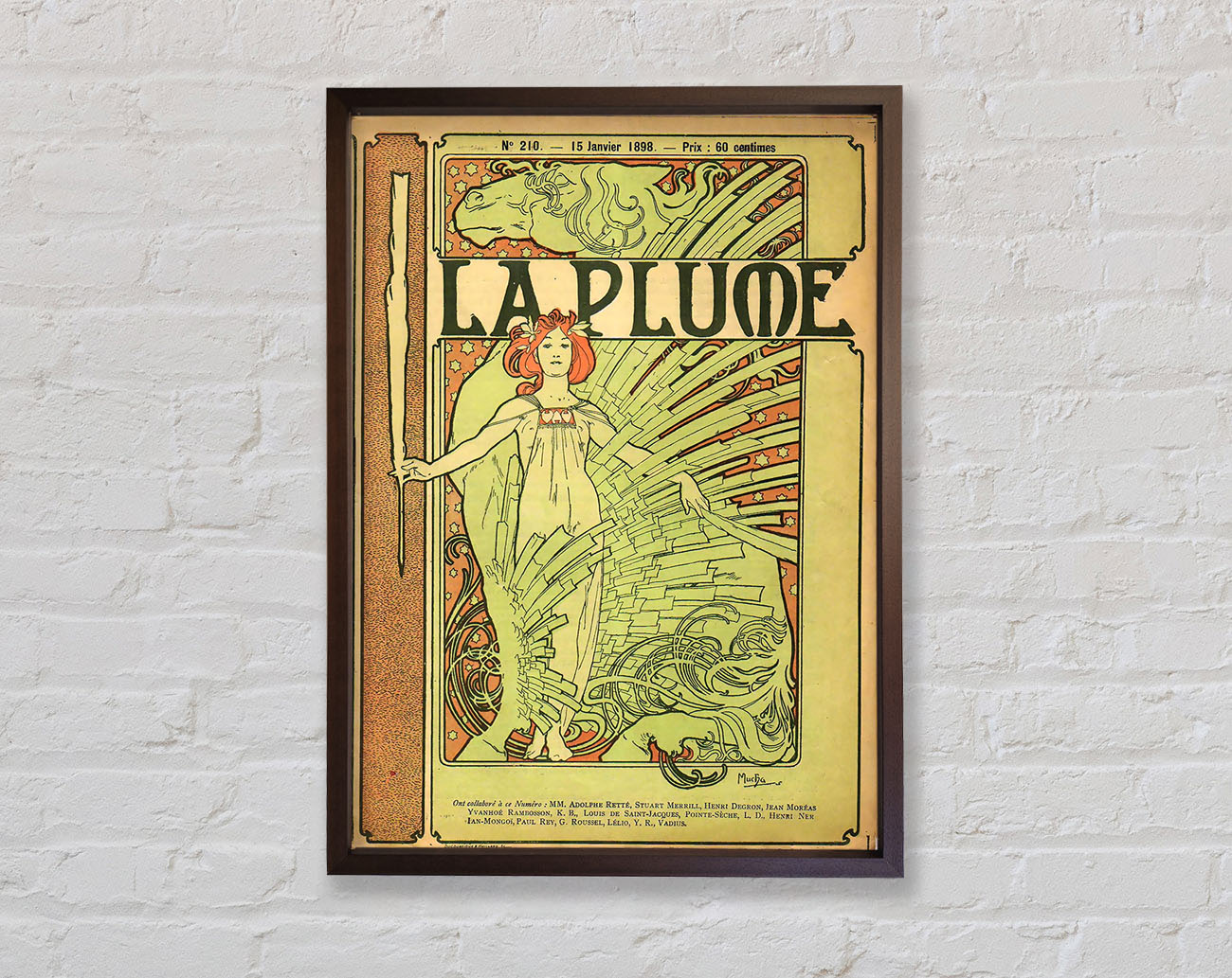 Alphonse Mucha La Plume Framed Wall Art