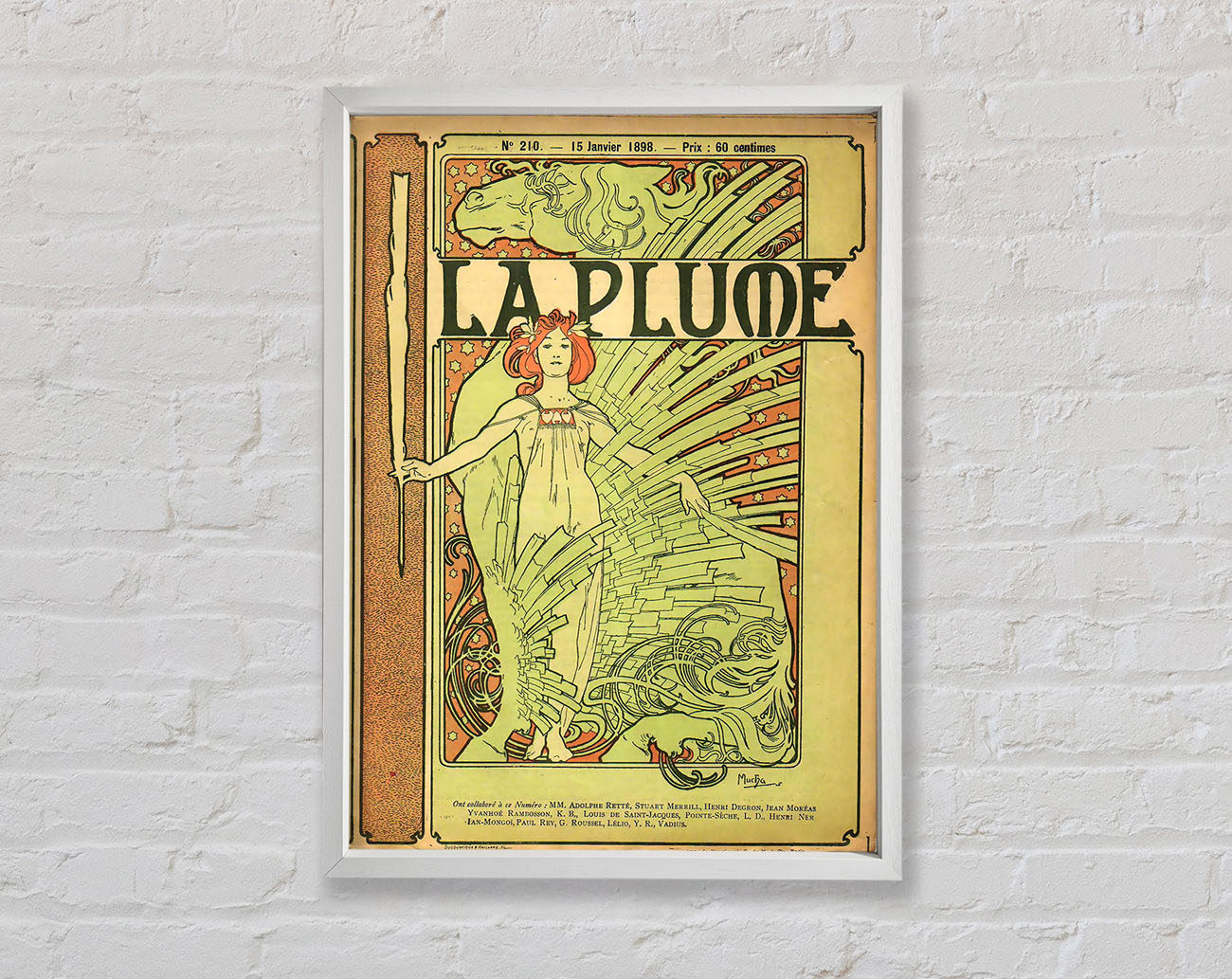 Alphonse Mucha La Plume Framed Wall Art