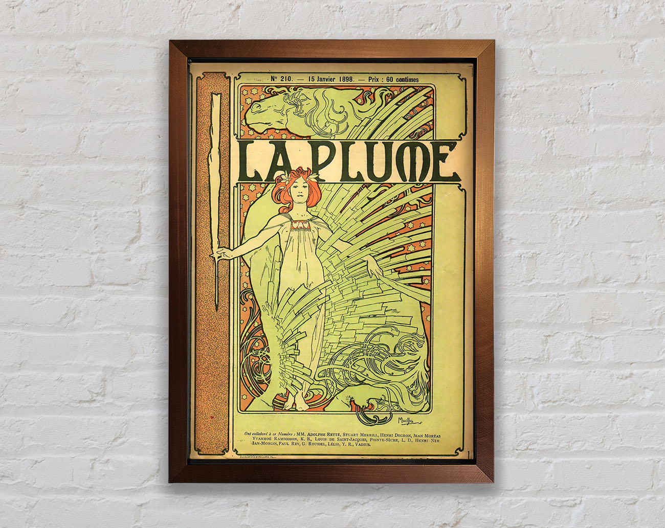 Alphonse Mucha La Plume Framed Wall Art