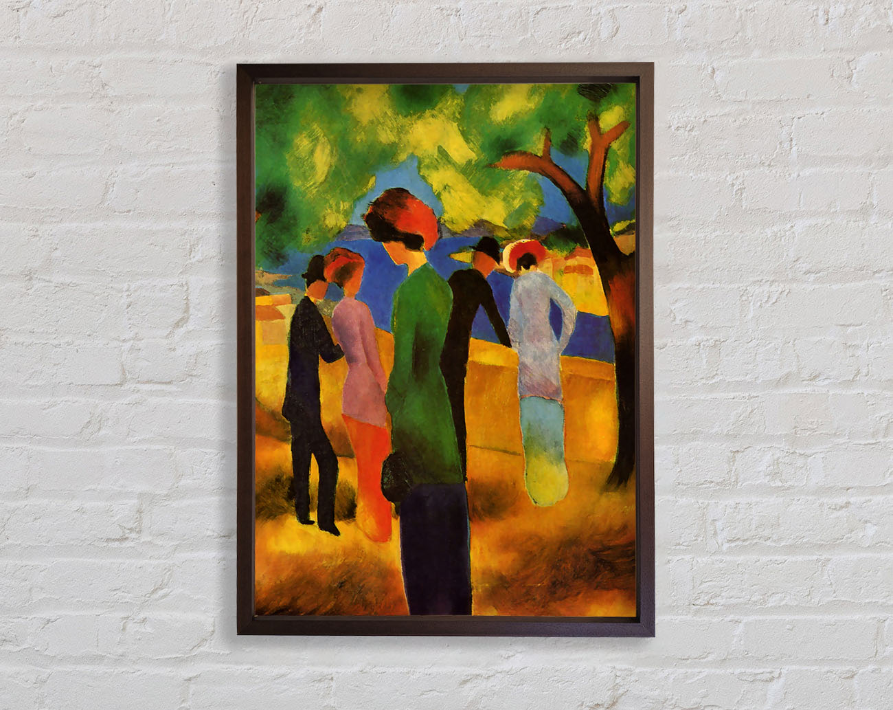 August Macke Lady In A Green Jacket Framed Wall Art