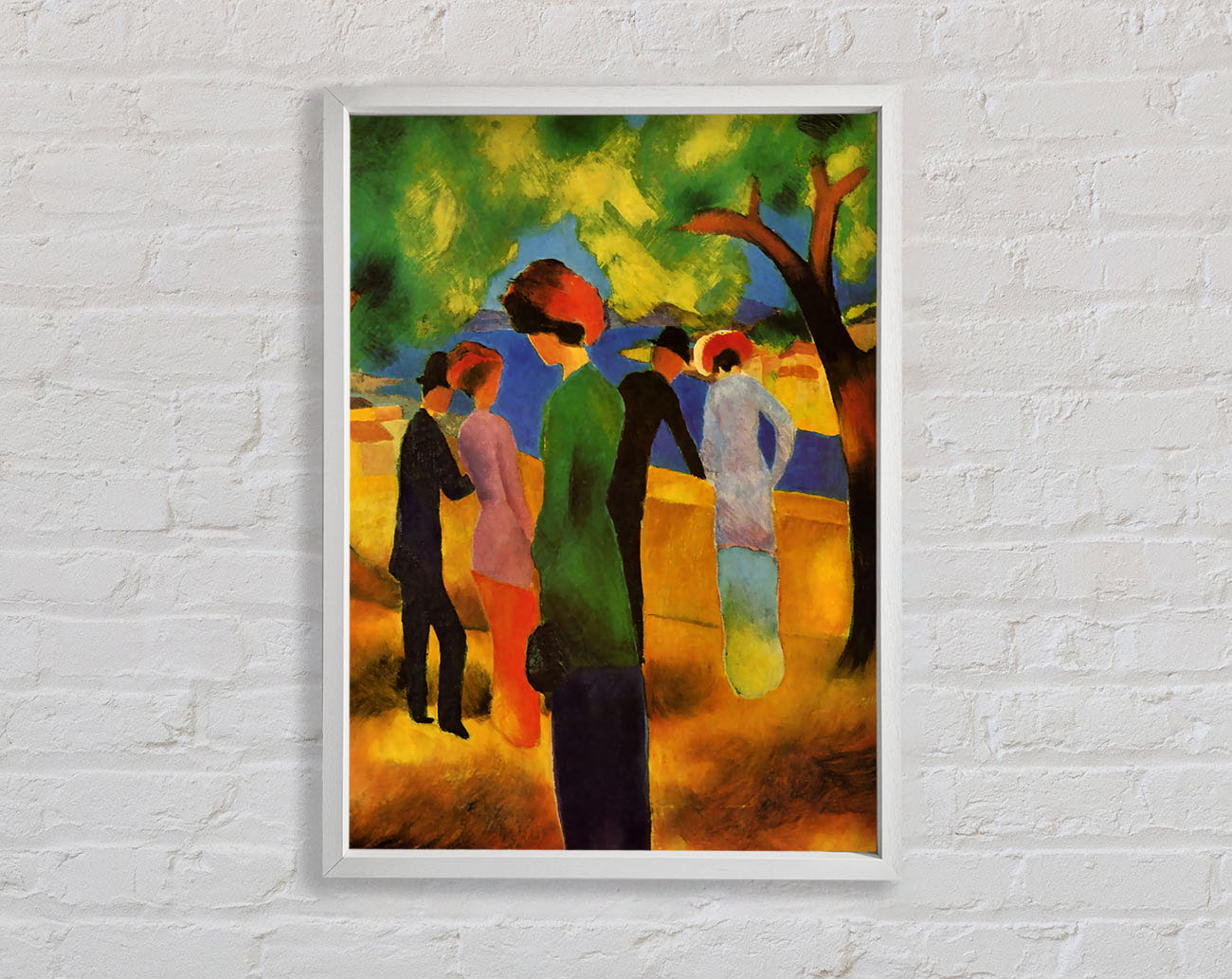 August Macke Lady In A Green Jacket Framed Wall Art
