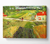 Van Gogh Landscape With Carriage And Train In The Background Canvas Wall Art