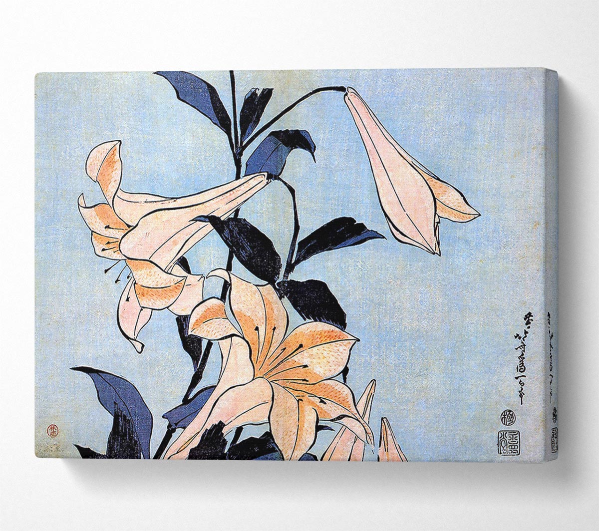 Hokusai Lilies Canvas Wall Art