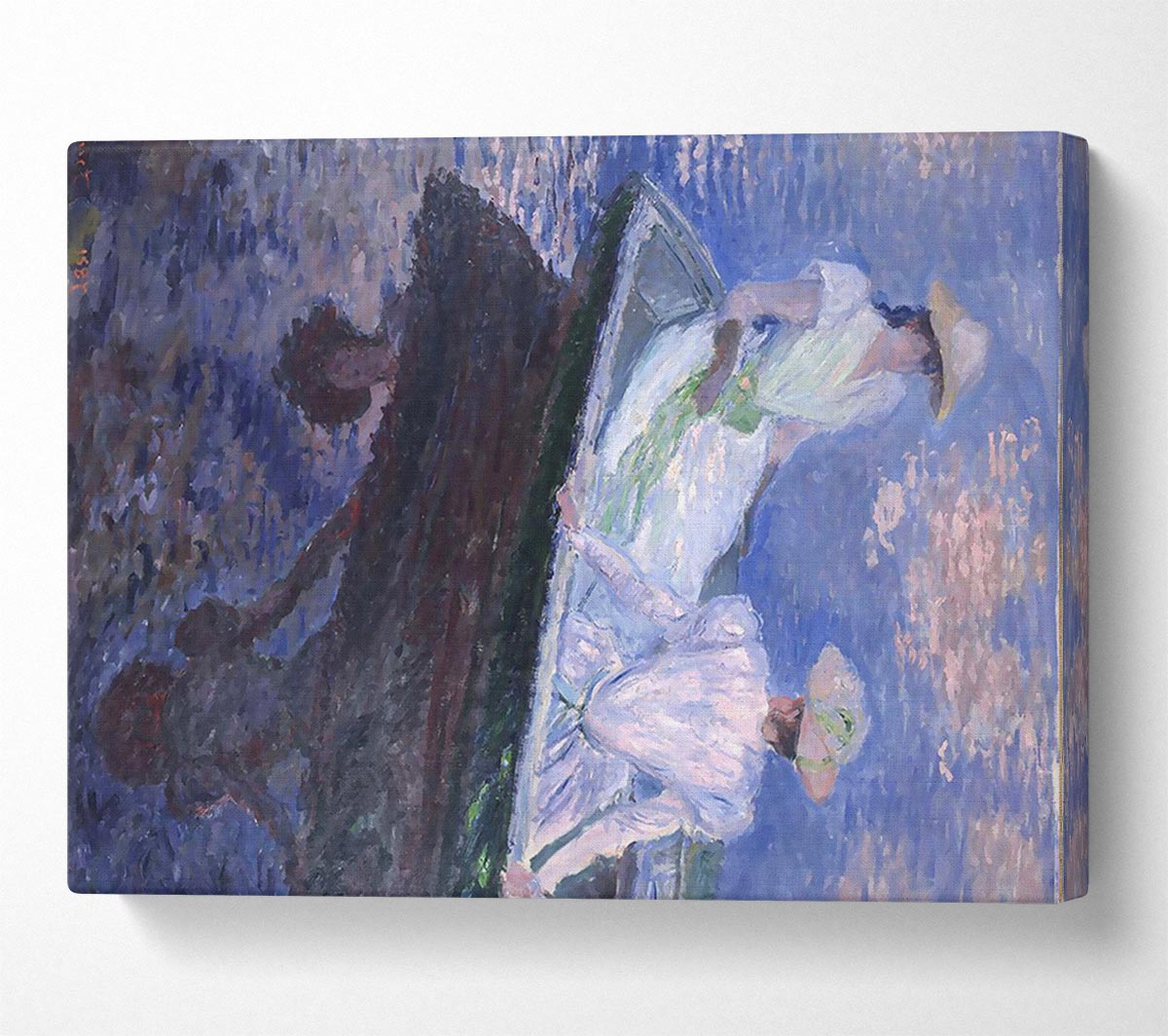 Monet On The Boat Canvas Wall Art
