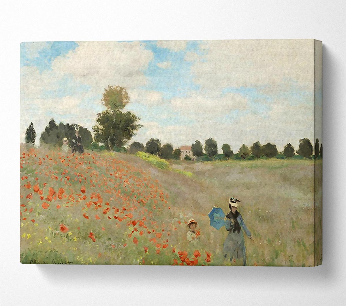 Monet Poppy Field 2 Canvas Wall Art