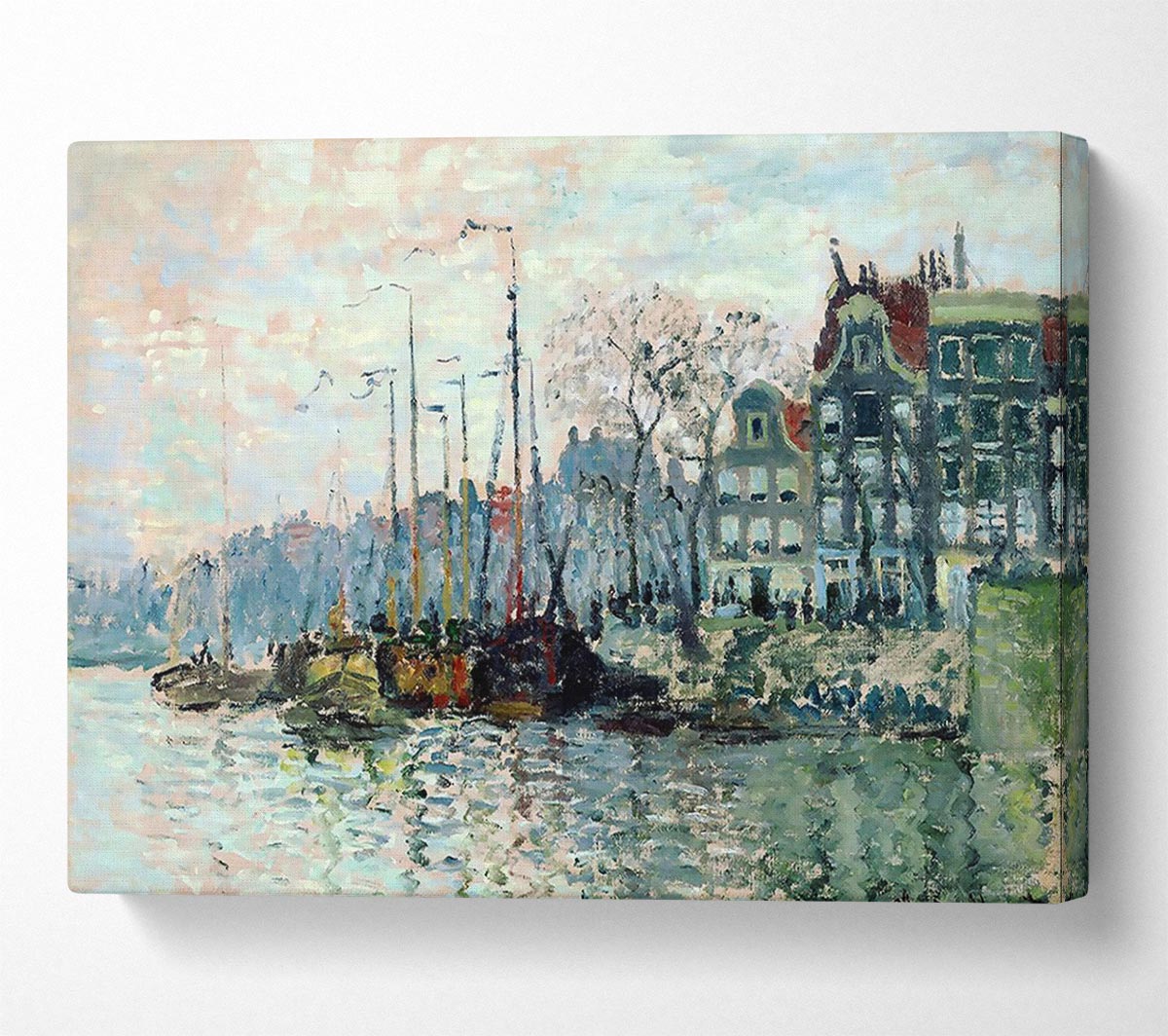 Monet View Of The Kromme Waal In Amsterdam Canvas Wall Art