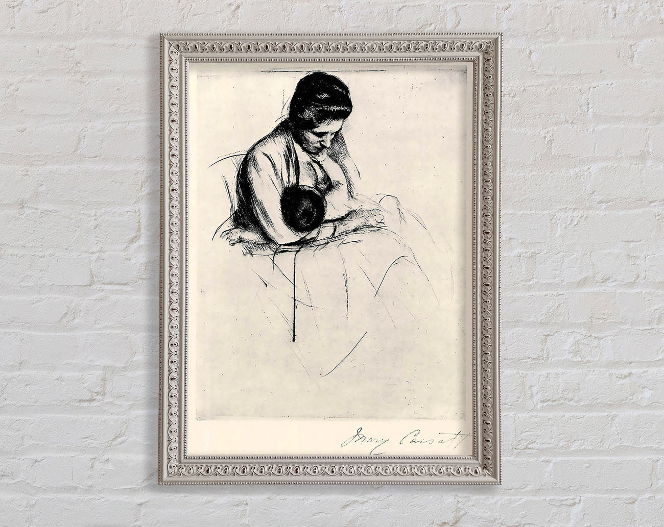 Cassatt Mother Nurses Child Framed Wall Art