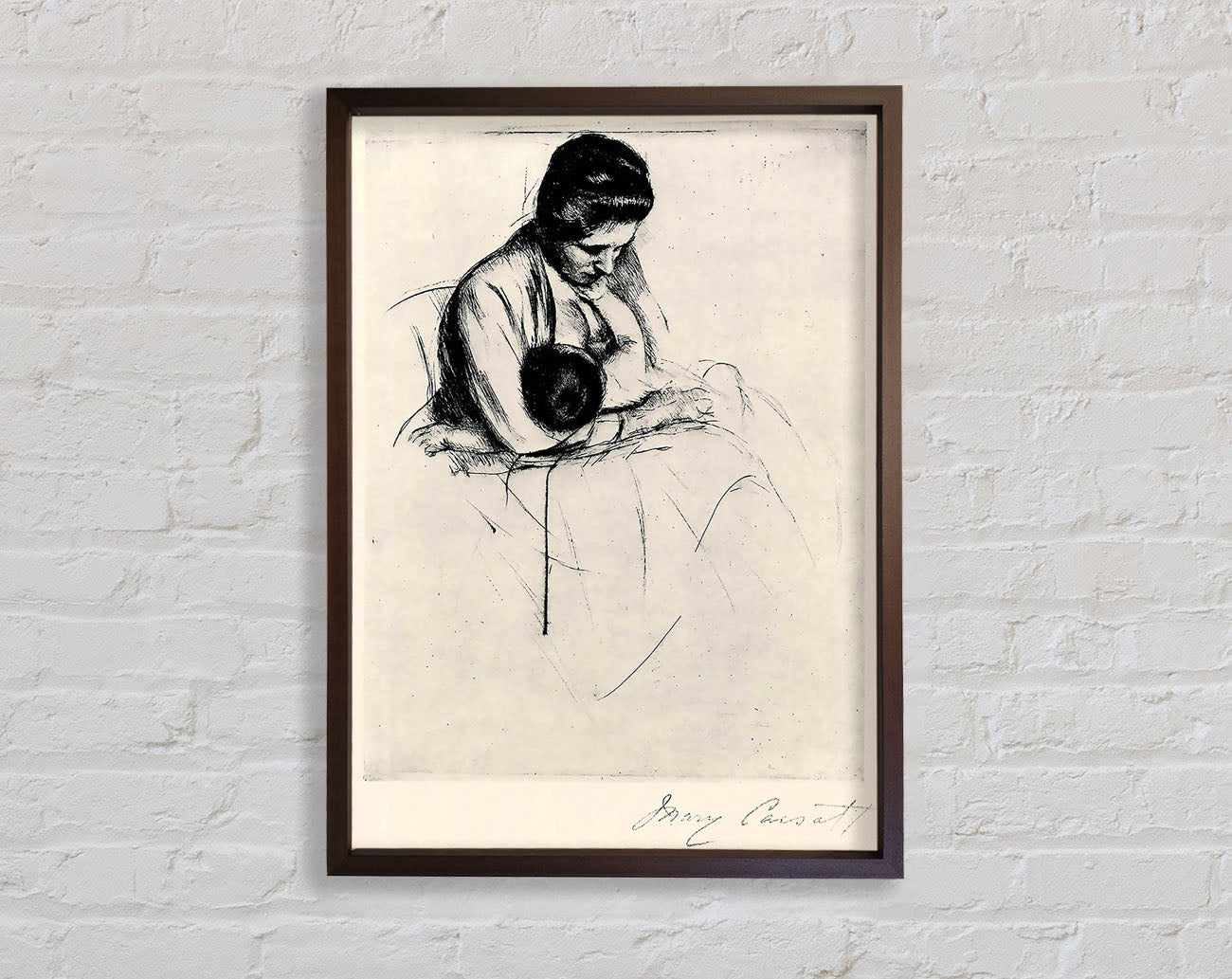 Cassatt Mother Nurses Child Framed Wall Art