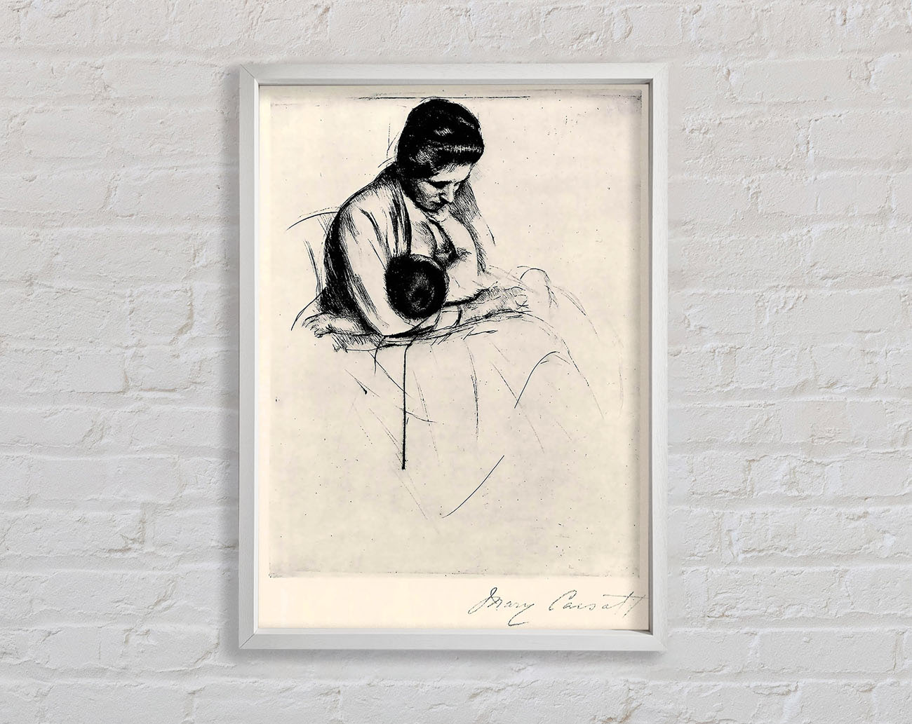 Cassatt Mother Nurses Child Framed Wall Art