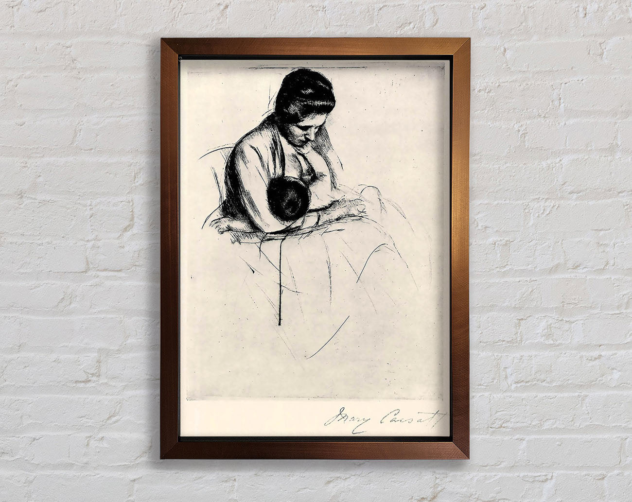 Cassatt Mother Nurses Child Framed Wall Art