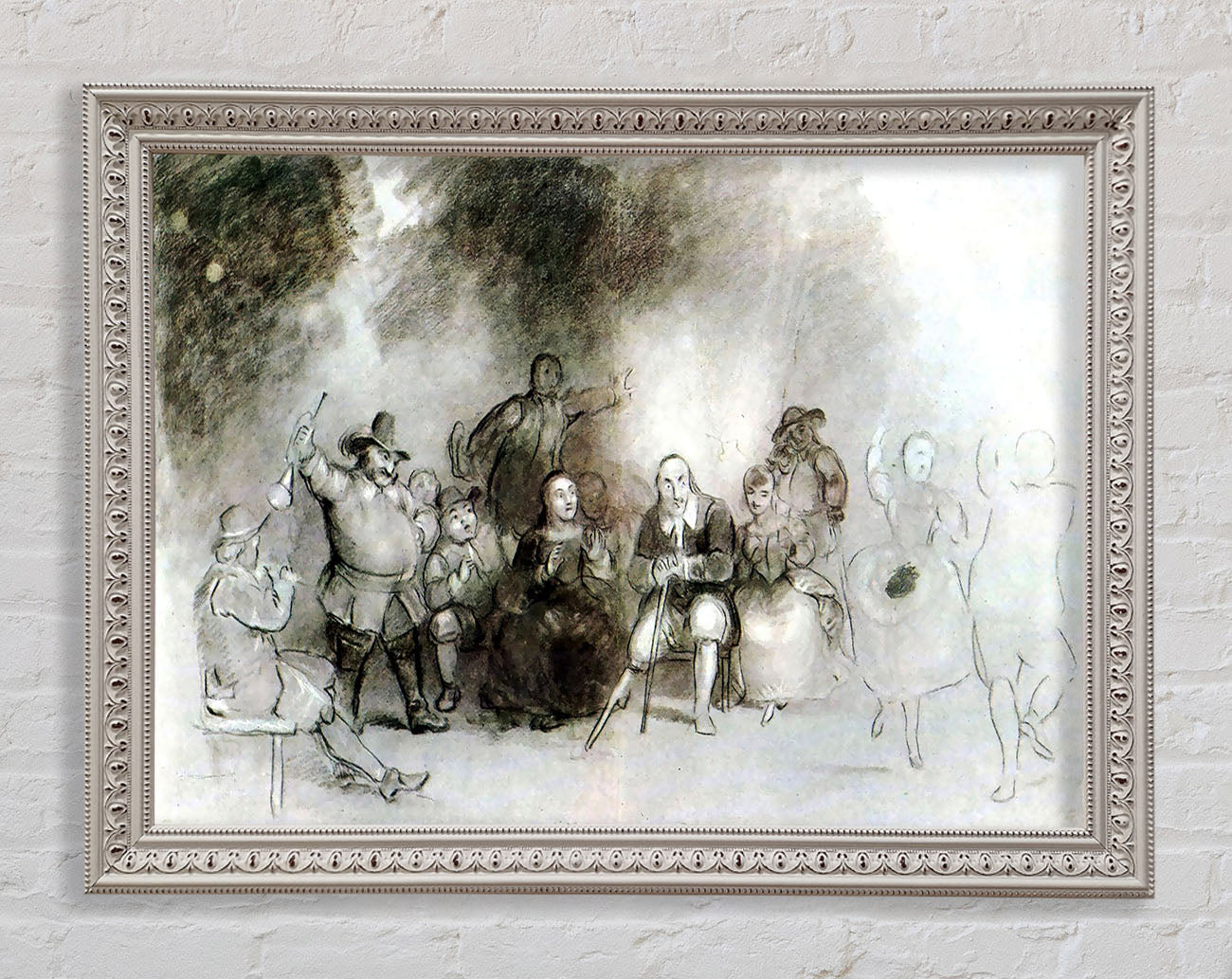 Asher Brown Durand Peter Stuyvesant To A Dance Event Framed Wall Art