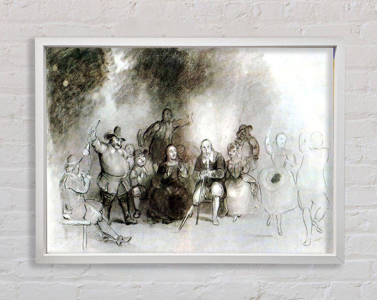 Asher Brown Durand Peter Stuyvesant To A Dance Event Framed Wall Art