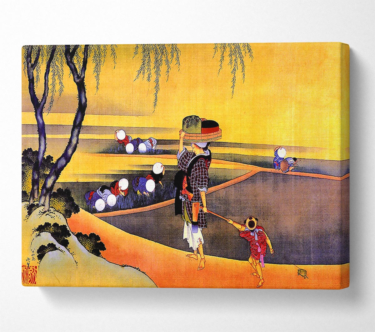Hokusai Rice Fields Canvas Wall Art