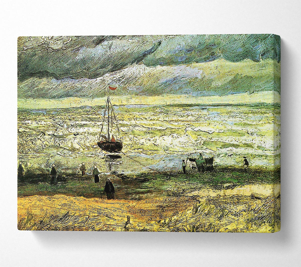 Van Gogh Scheveningen Beach In Stormy Weather Canvas Wall Art