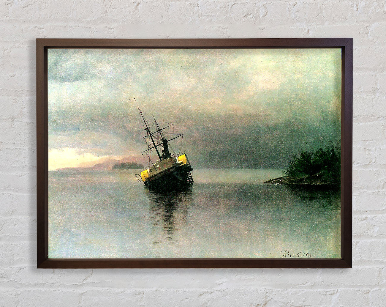 Bierstadt Shipwreck In Loring Bay Alaska Framed Wall Art