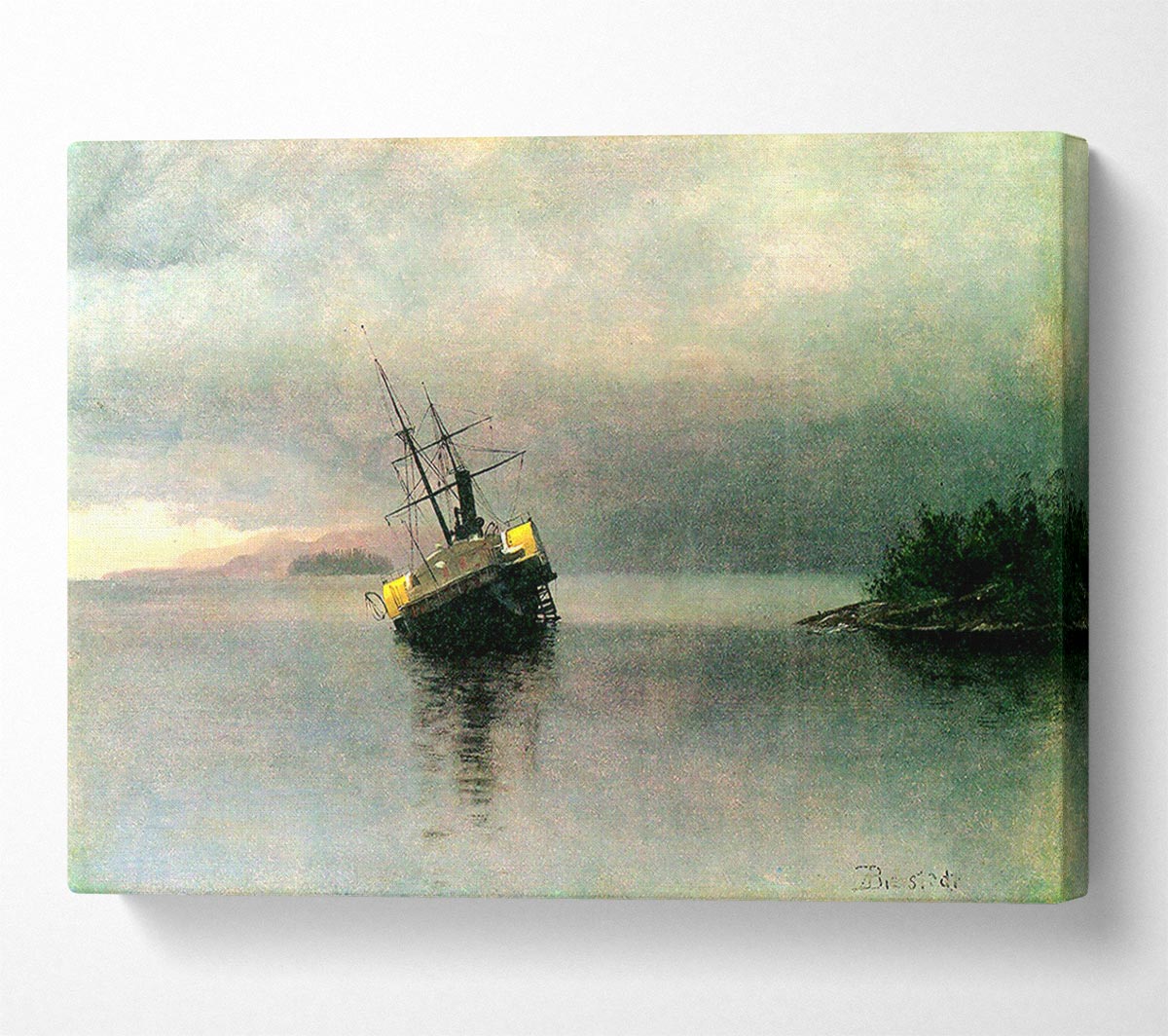 Bierstadt Shipwreck In Loring Bay Alaska Canvas Wall Art