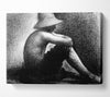 Seurat Sitting Boy In Straw Hat Canvas Wall Art