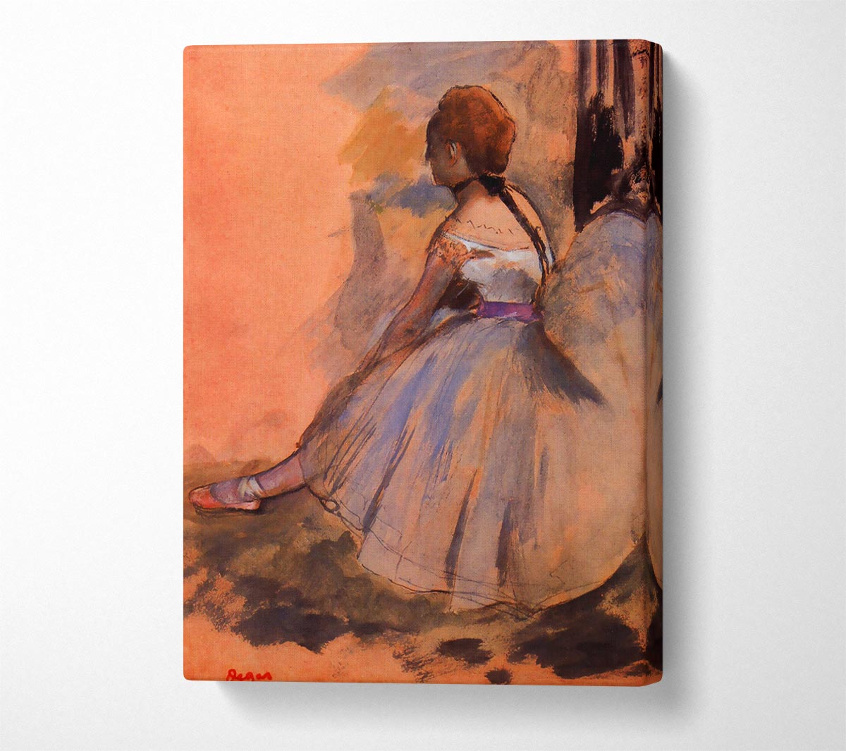 Degas Sitting Dancer With Extended Left Leg Canvas Wall Art