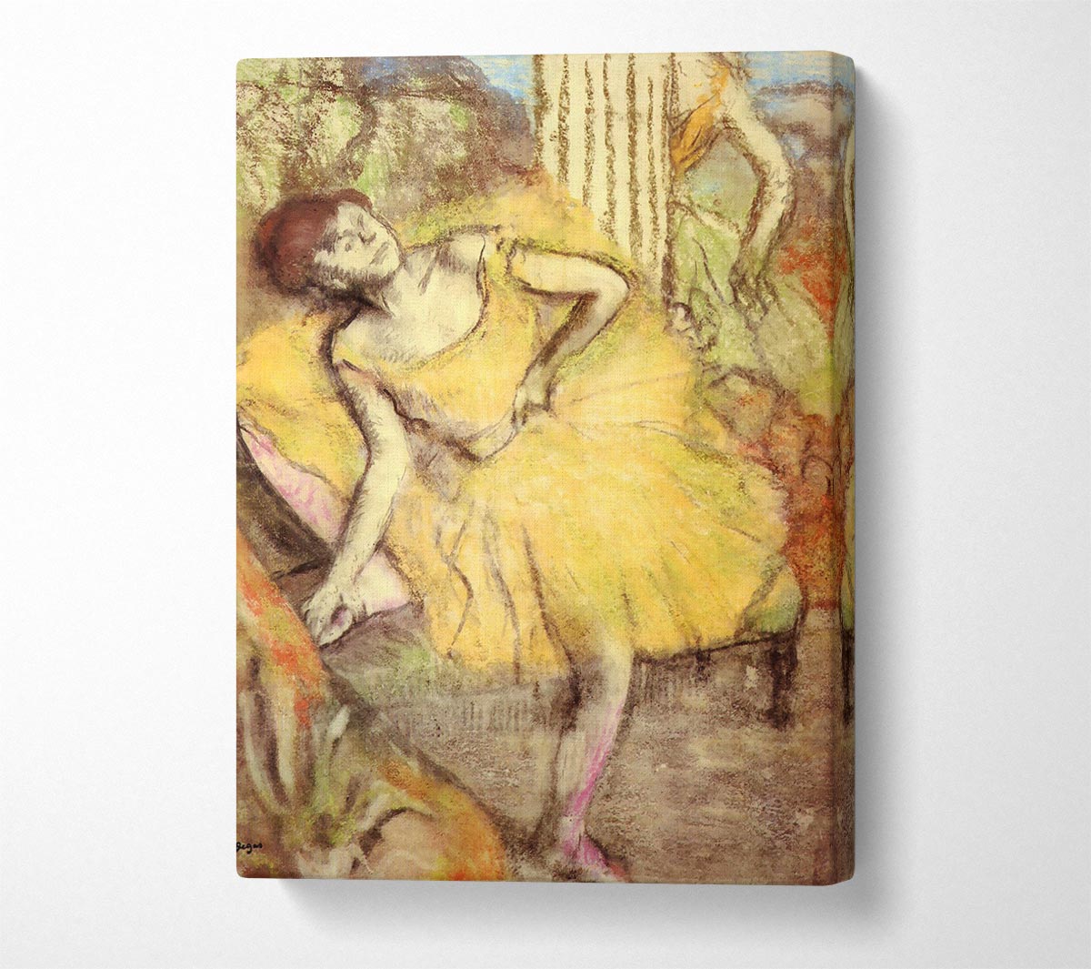 Degas Sitting Dancer With The Right Leg Up Canvas Wall Art