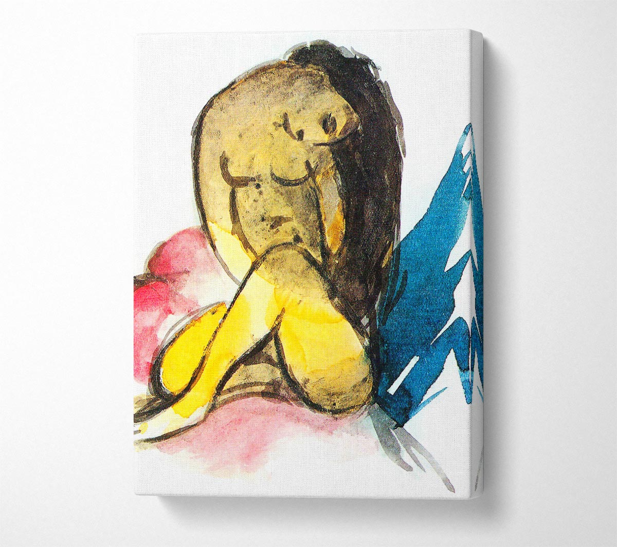 Franz Marc Sitting Yellow Lady Canvas Wall Art