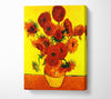 Van Gogh Still Life Vase With Fifteen Sunflowers 3 Canvas Wall Art
