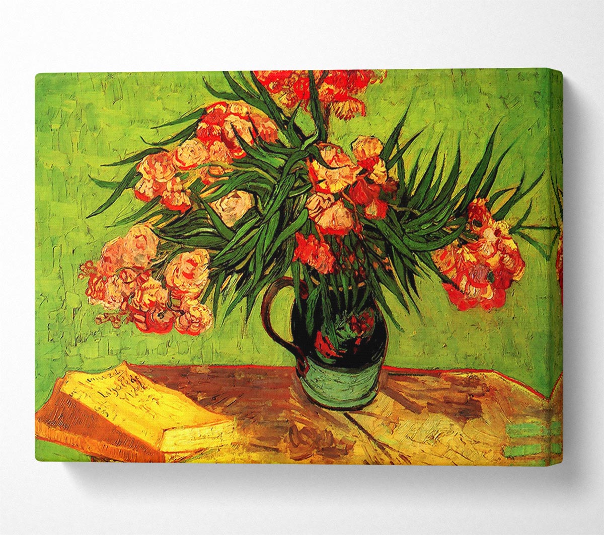 Van Gogh Still Life Vase With Oleanders And Books Canvas Wall Art