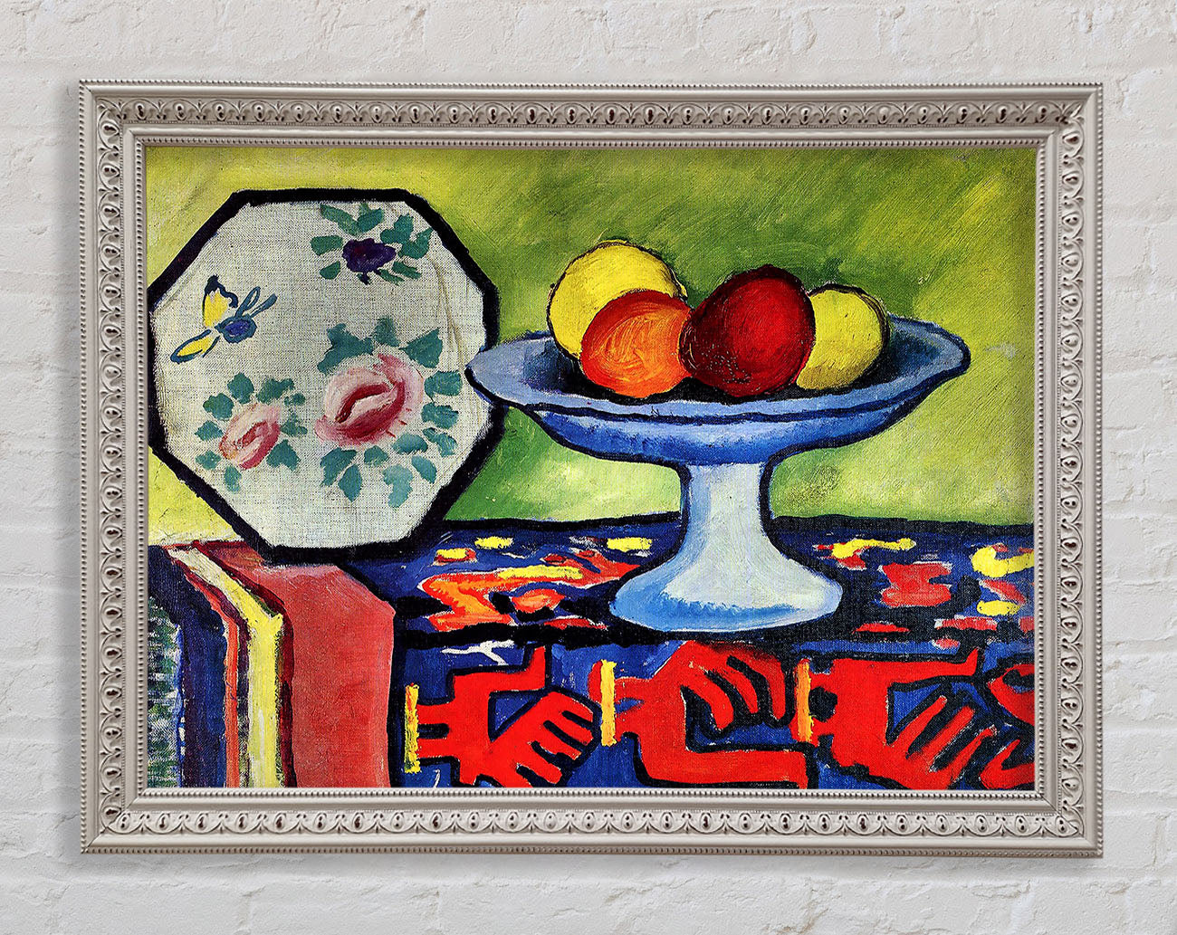 August Macke Still Life With Apple Peel And A Japanese Fan Framed Wall Art