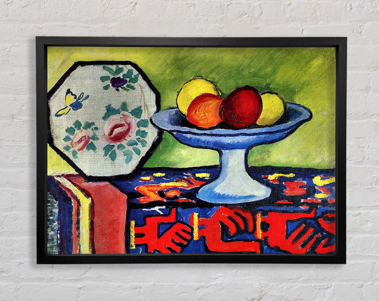 August Macke Still Life With Apple Peel And A Japanese Fan Framed Wall Art