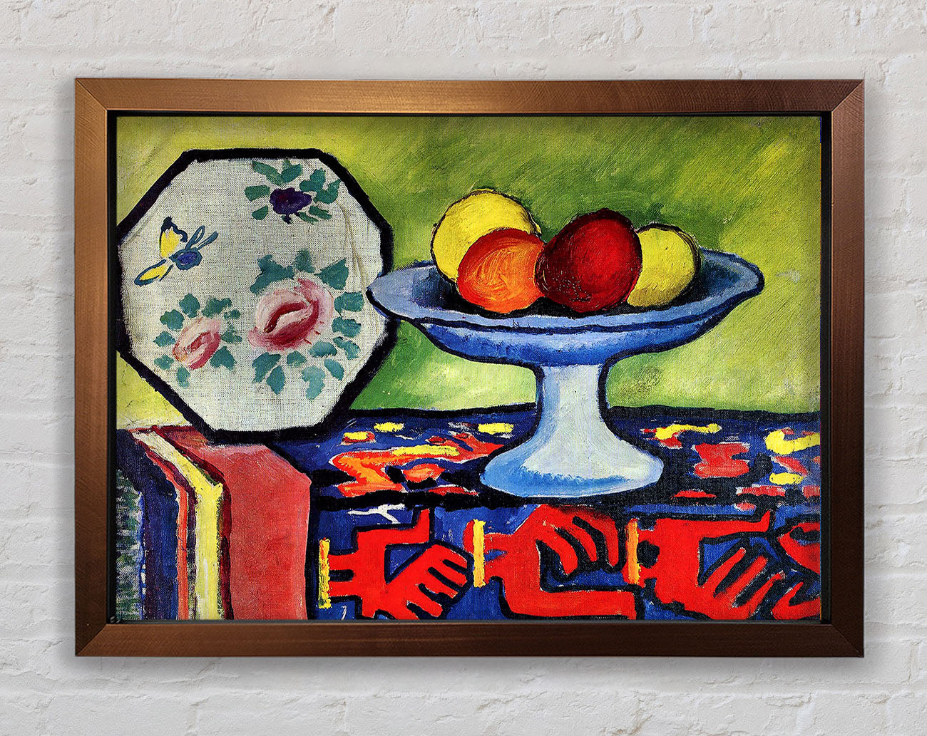 August Macke Still Life With Apple Peel And A Japanese Fan Framed Wall Art