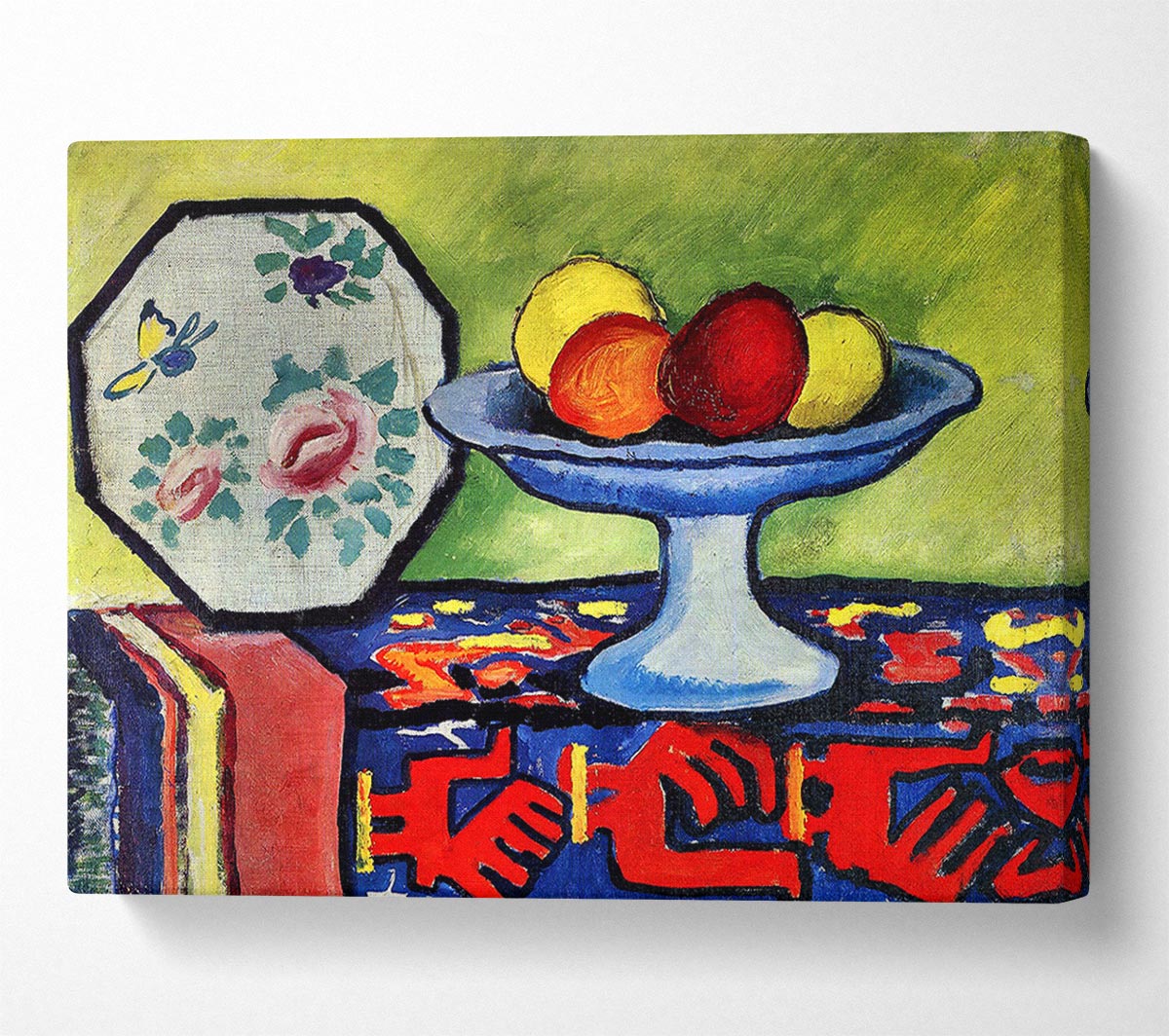 August Macke Still Life With Apple Peel And A Japanese Fan Canvas Wall Art