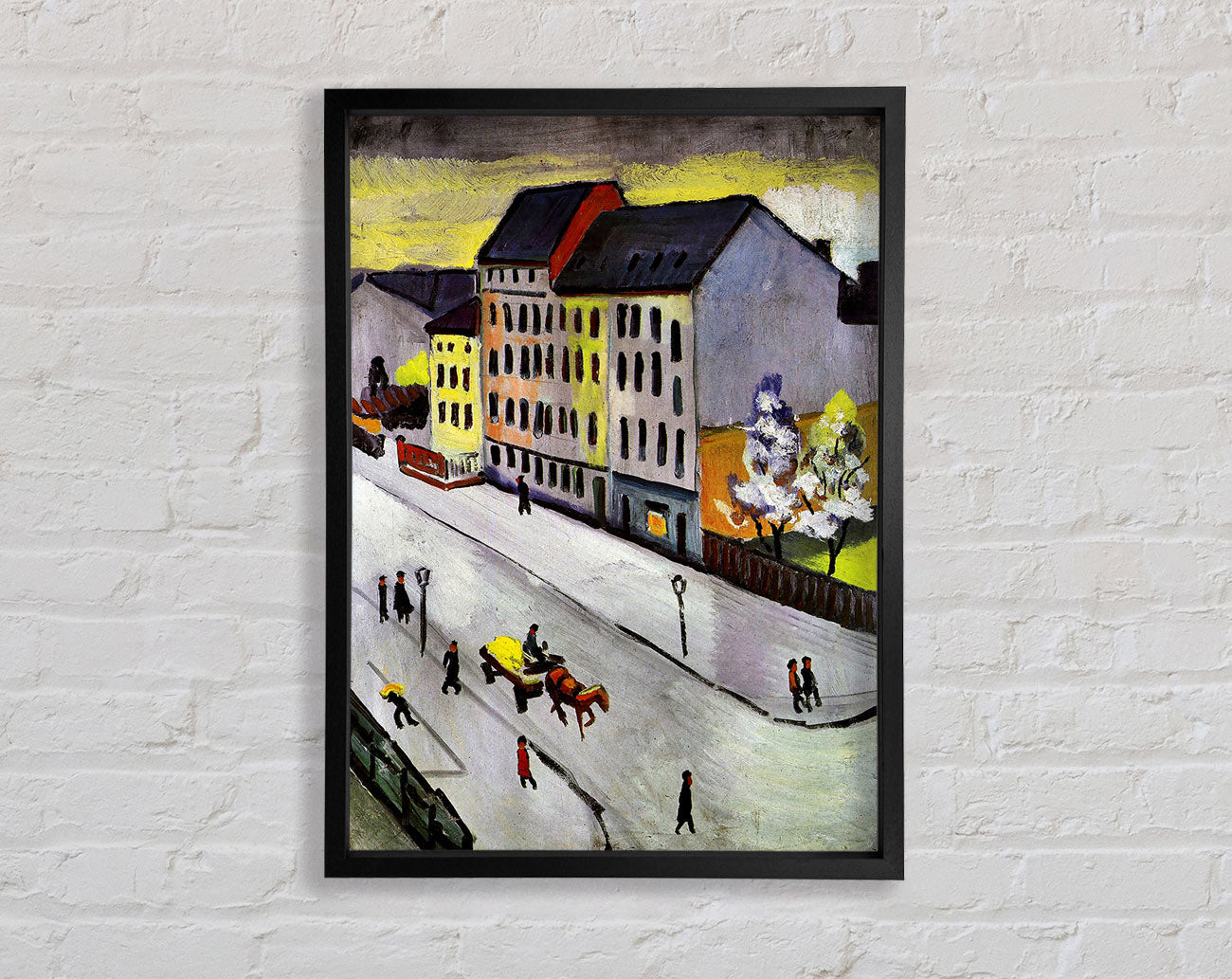 August Macke Street In Gray Framed Wall Art